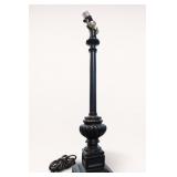 Black-Finished Neoclassical Column Lamp