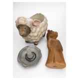 Lot of Decorative Vessel, Figure & Candleholder