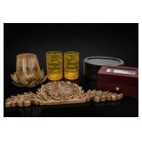 Decorative Objects, Boxes and Relief Panel