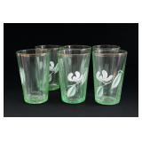 Lot of Floral Glass Tumblers