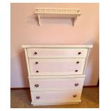 Painted Harmony House chest of drawers and matching shelf