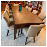 10-foot-long dining table with 10 chairs