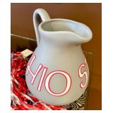 Ohio State ceramic pitcher