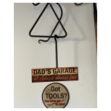 Metal signs, iron triangle w/ ringer