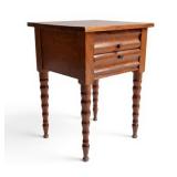 19th Century Walnut End Side Table with Bobbin Legs