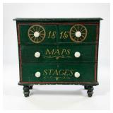 1815 Maps and Stages Hand-Painted Chest