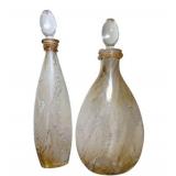 Art Glass Decanters with Crystal Stoppers