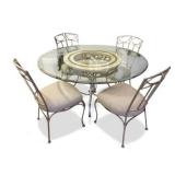 Five-Piece Round Glass Top Dining Set