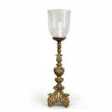 Italian Baroque Gilted Carved Wood Floor Altar Candlestick