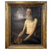 Lot 012   Finnish Golden Age Painting Attributed to Albert Edelfelt, "Naked Man and Skull"