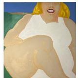 Pop Art, Sitting Woman, Unsigned, Oil on Canvas