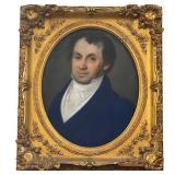 19th Century Portrait of a Gentleman in a Blue Coat, Pastel