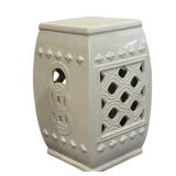 Triple Coin White Porcelain Garden Stool