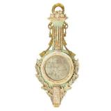 19th C Italian Louis XV Style Gilt-wood and Milk-wash Wall Mirror