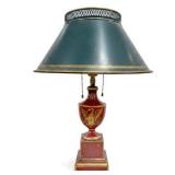 1920s French Red Tole Lamp