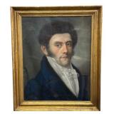 arly 19th Century Pastel Portrait of a Gentleman in a Blue Coat