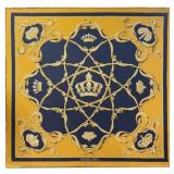 1969 Hermès "Couronnes" Silk Scarf, Mounted on Board