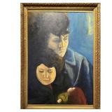 Gregory Fuss, Untitled, Oil on Canvas, Father and Daughter Portrait