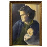 Gregory Fuss, Untitled, Oil on Canvas, Mother and Child Portrait