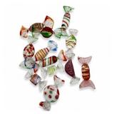 Murano Art Glass Candies Twelve (12) Pieces
