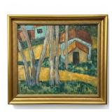 R. Weinberg Mid Century Landscape on Board