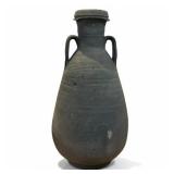 Middle Eastern Black Terracotta Amphora Jug, Unmarked