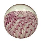 Vintage Glass Eye Pink Ribbon Crystal Paper Weight