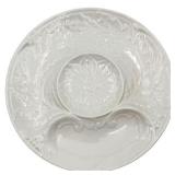 Gien French Faïence Blanc Artichoke Plates, Four (4)