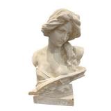 Decorator Sculpture Bust of a Maiden by Emilio Fiaschi (1858 -1941), Resin