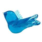 Blue Bird of Happiness Art Glass Figurine, Signed