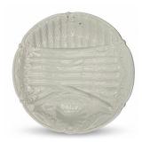 C. 1900 Antique Barbotine Faience Asparagus Plate, Blanc