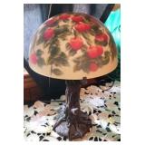 Reverse Painted Apple Lamp