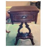 Vintage Lillian Russell Lyre Side Table by Davis Cabinet Company