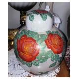 Pair of vintage Ginger Jars w/ Rose Motif