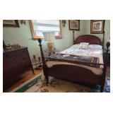 Mohogany Pineapple Full Bed/Mattress/Box Spring  