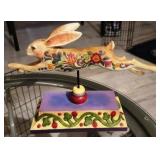 Rare Jim Shore "Running Rabbit" 2004 10" H 13" L