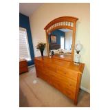 7-Drawer Dresser w/Mirror 84" L x 19" D x 34.5" H