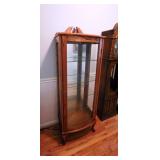Oak Curio Cabinet w/Glass Shelves