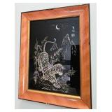 Framed Asian Mother of Pearl Tiger