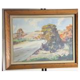 Frank Nelson Wilcox Original Watercolor Painting "Country Road" Signed 1956