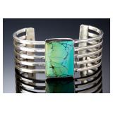Navajo Leroy Begay Turquoise Sterling 5-Bar Cuff Bracelet Native American