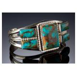 Running Bear Trading Sterling Silver & Turquoise Native American Cuff Bracelet