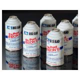 Lot of 7 Sealed Freon 12 R-12 Refrigerant Cans IG-LO Weitron DuPont 12oz