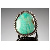 Native American Sterling Silver Turquoise Statement Ring Sz 6.5, 8.07g