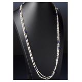 Lot of 2 Freshwater Baroque Pearl & Lapis Lazuli Necklaces, 17in
