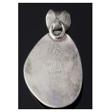 Native American Jubal B Turquoise Sterling Silver Pendant Southwest Jewelry