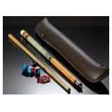 Vintage Adam Two Piece Pool Cue Birdseye Maple w/ Schmelke Case