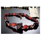 Vintage Ethnic Bohemian Statement Necklaces Lot: Turquoise, Coral, Millefiori, Carved