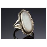 Navajo TF Sterling Silver MOP Ring Sz 6.75 Native American Jewelry