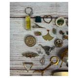 Lot of 50 Vintage Mixed Pins, Pendants & Brooches, Sterling Silver Included